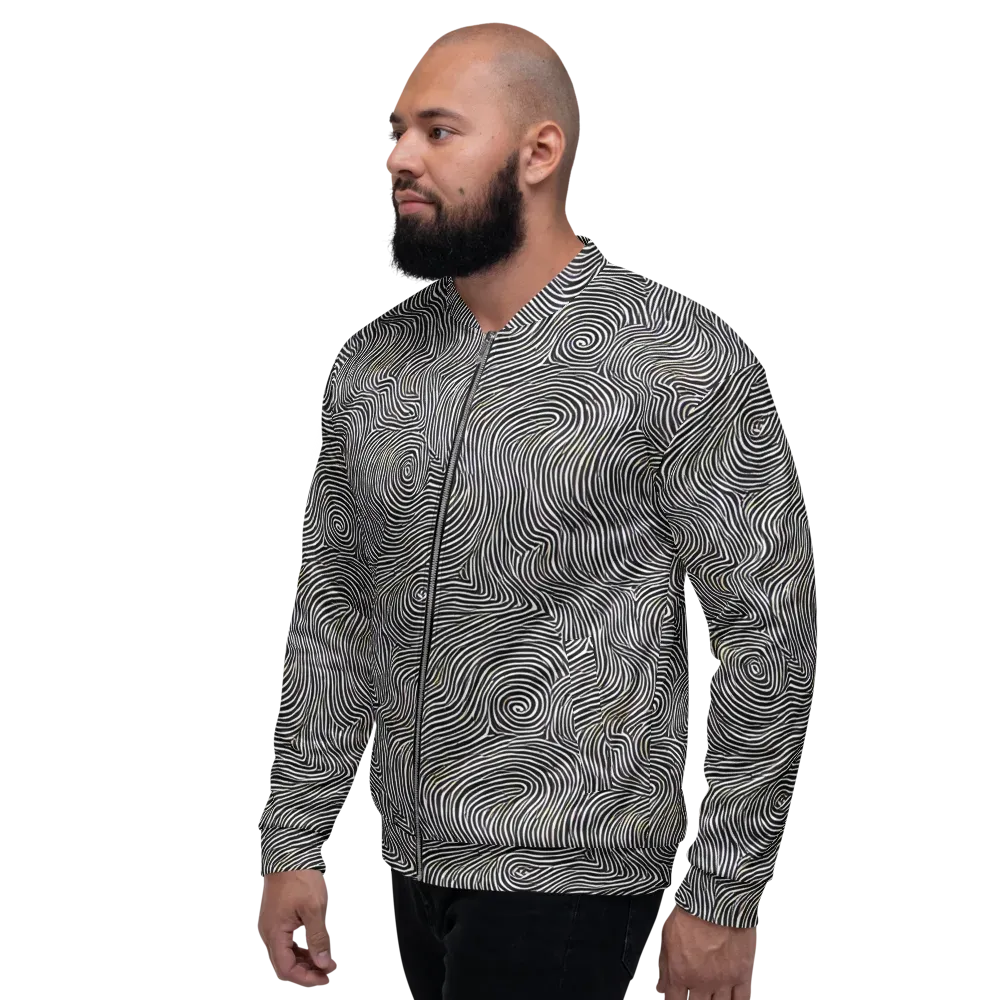 Noir Contours on Bomber Jacket — Left