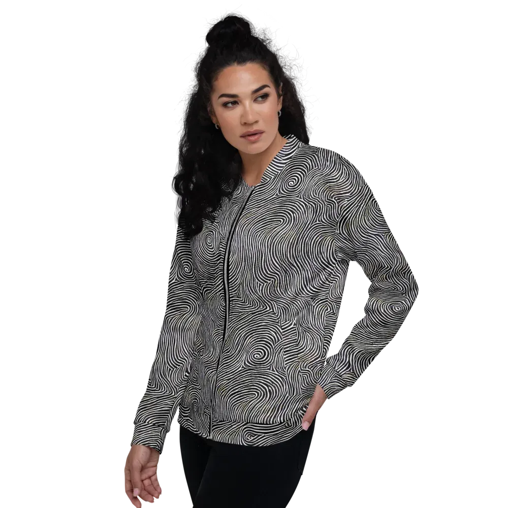 Noir Contours on Bomber Jacket — Left