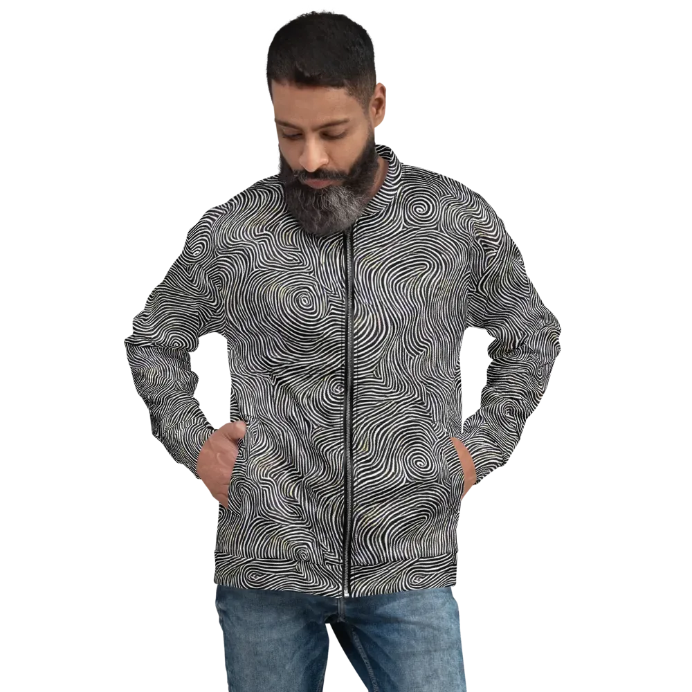 Noir Contours on Bomber Jacket — Front