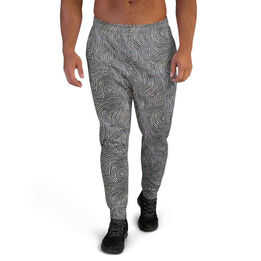 Noir Contours on Men's Joggers — Front
