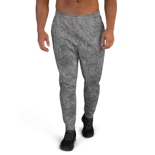 Noir Contours on a Men's Joggers