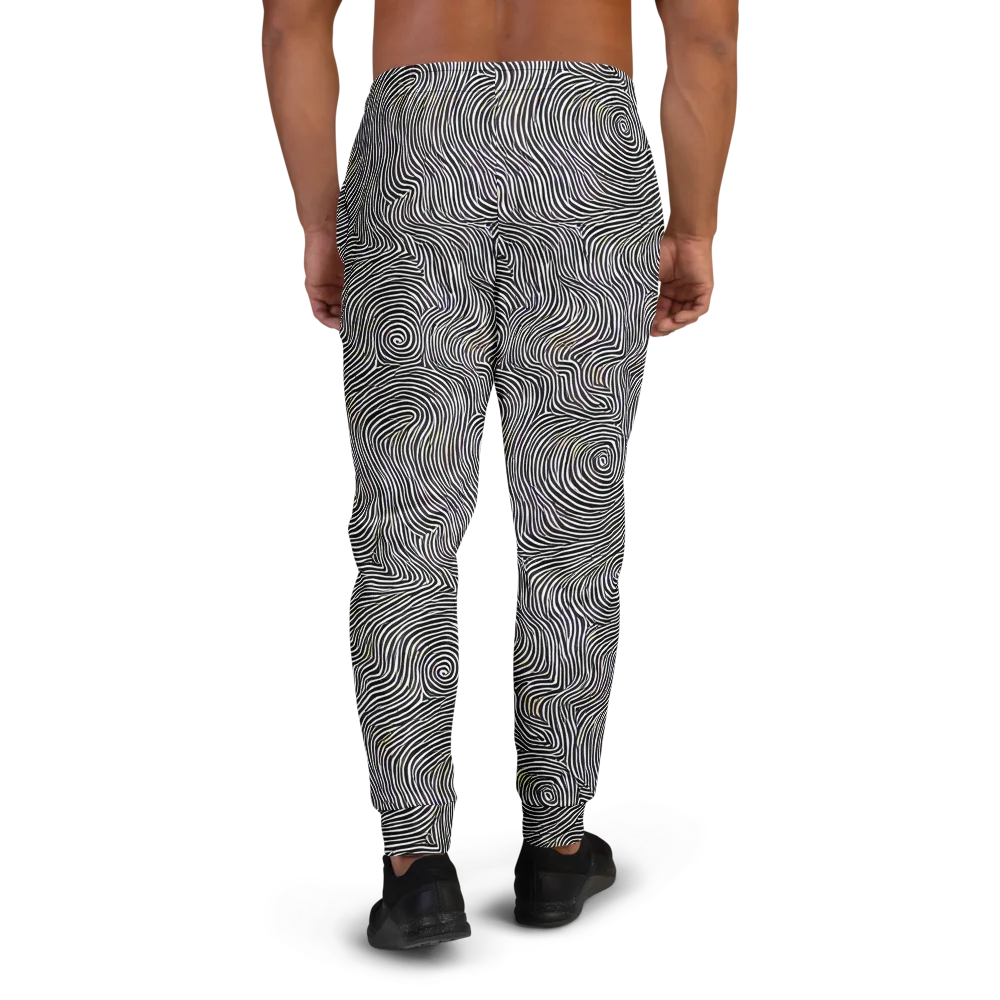 Noir Contours on Men's Joggers — Back