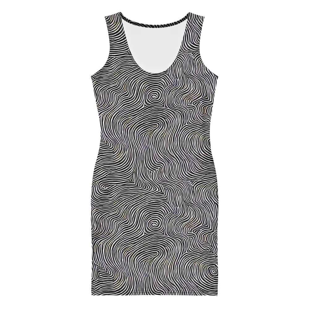 Noir Contours on Bodycon Dress — Front
