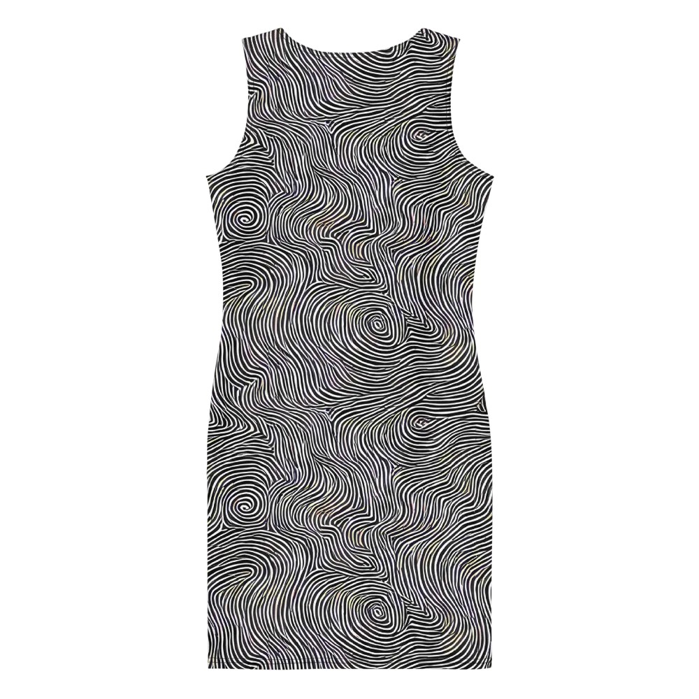 Noir Contours on Bodycon Dress — Back