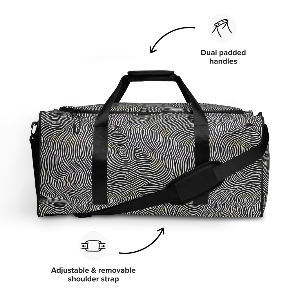 Noir Contours on Duffle Bag — Front