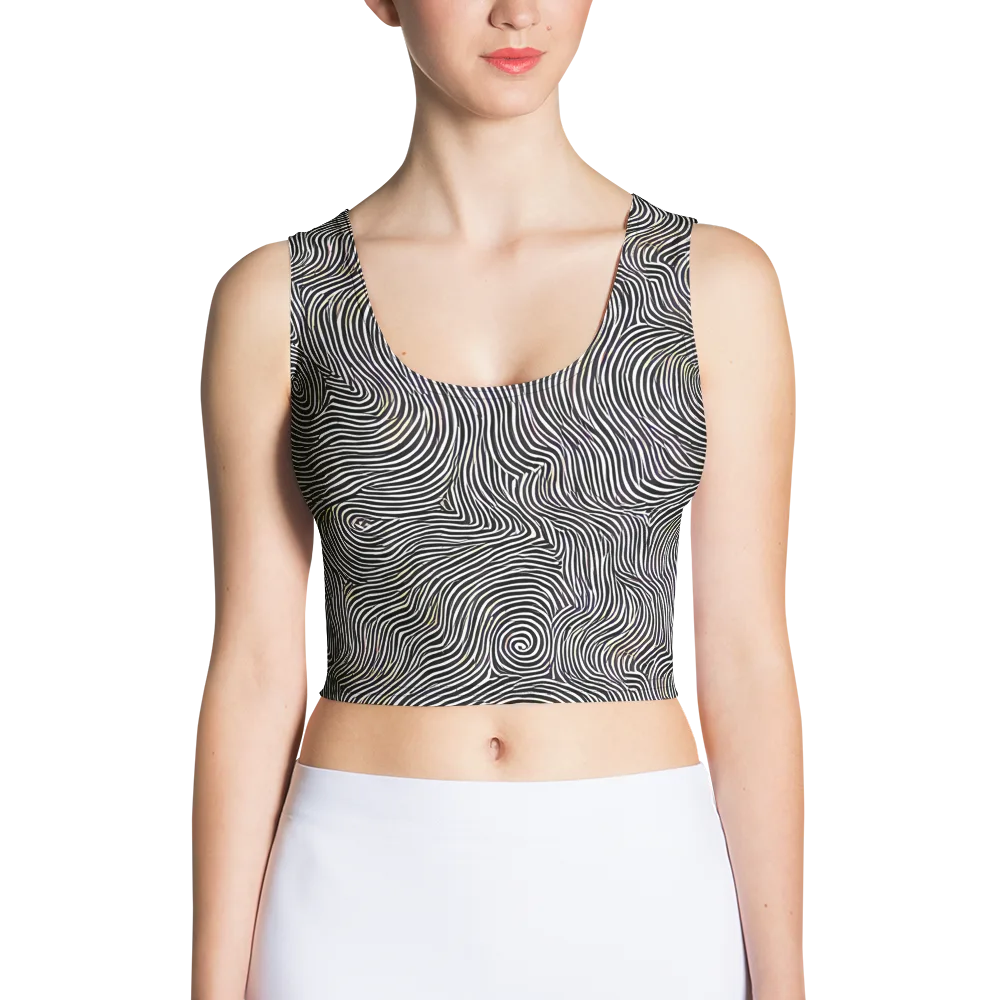 Noir Contours on Crop Top — Front