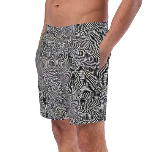 Noir Contours on a Swim Trunks