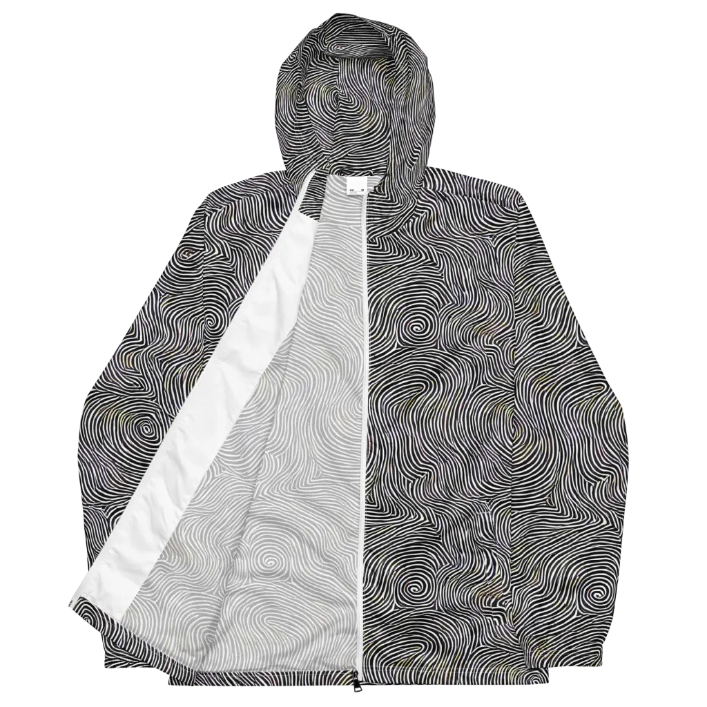 Noir Contours on Men's Windbreaker — Front