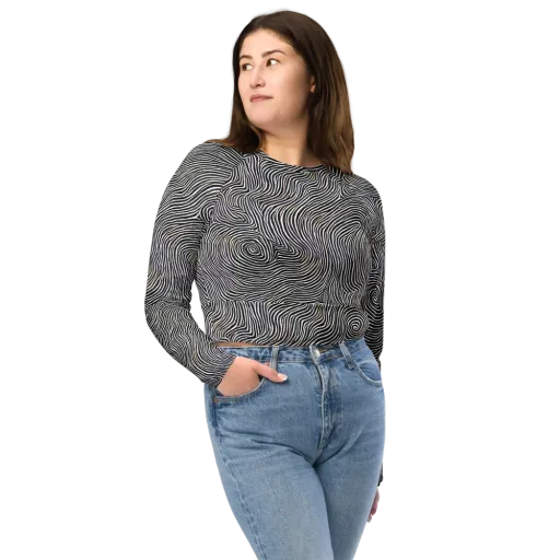 Noir Contours on a Long Sleeve Crop Top