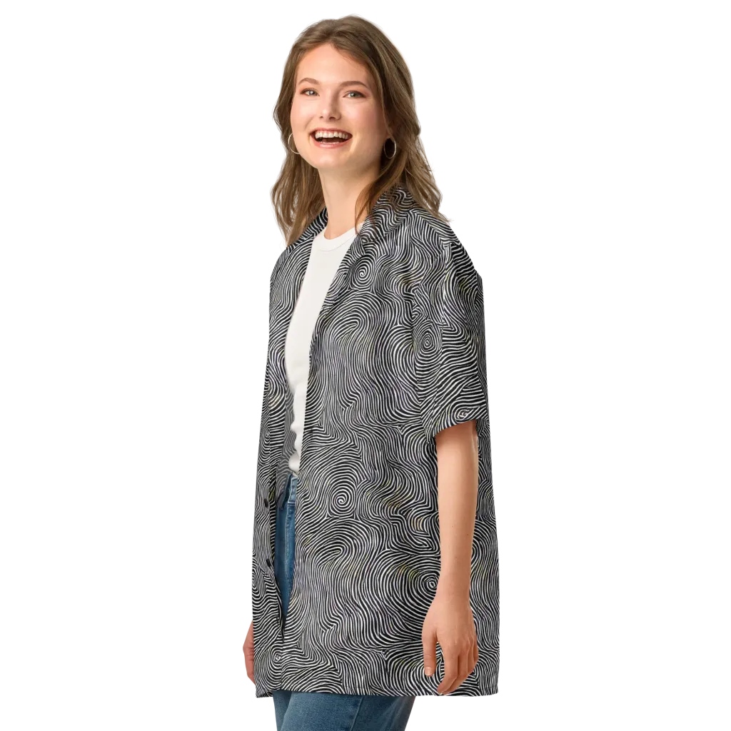 Noir Contours on Button Shirt — Left Front