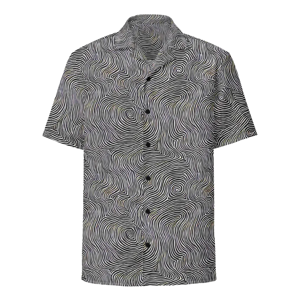 Noir Contours on Button Shirt — Front