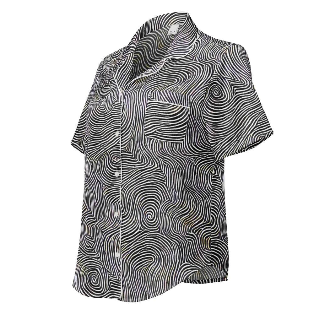 Noir Contours on Women's Short Sleeve Pajama Top — Left Front