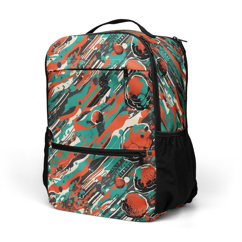 Teal Static on Utility Backpack — Left Front