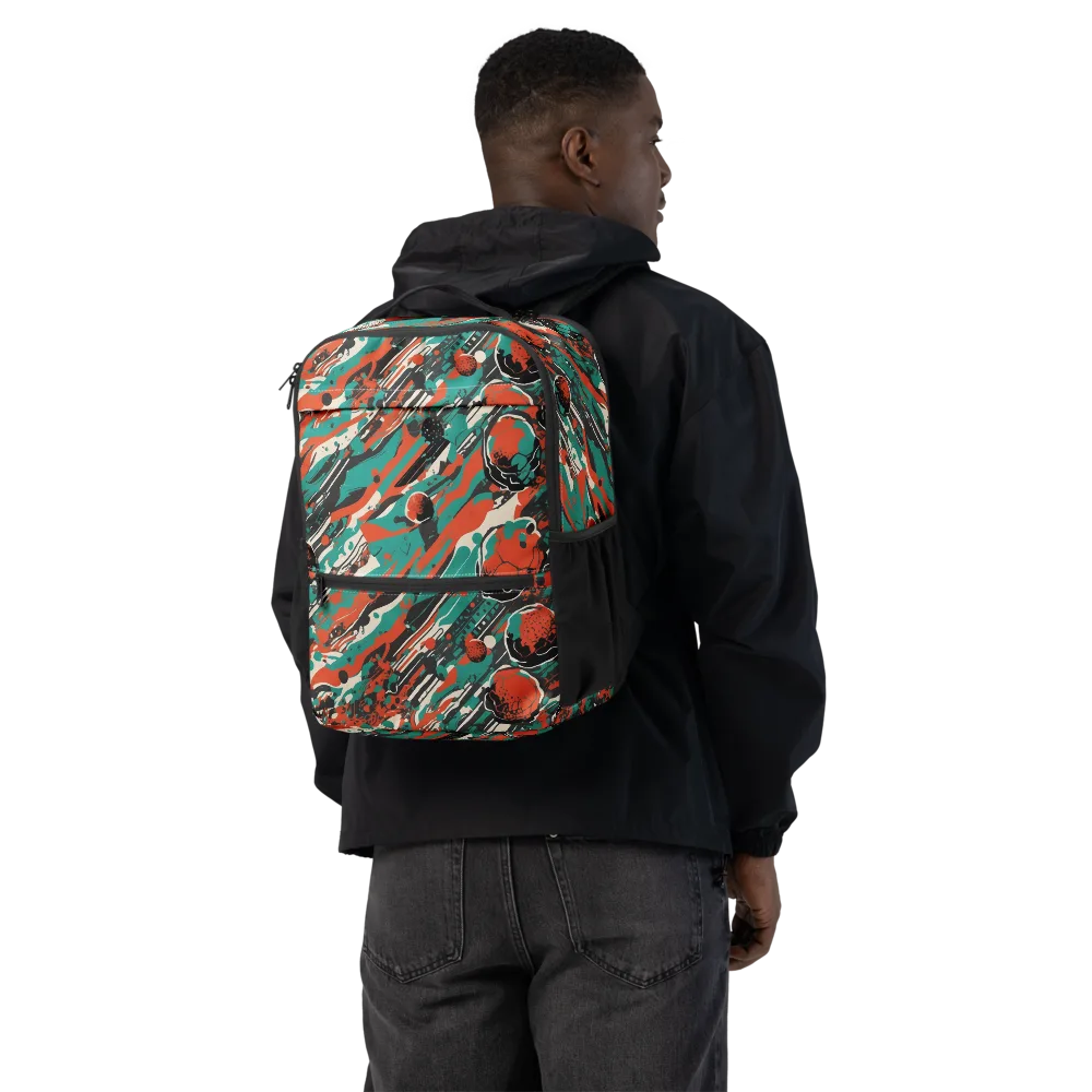 Teal Static on Utility Backpack — Back