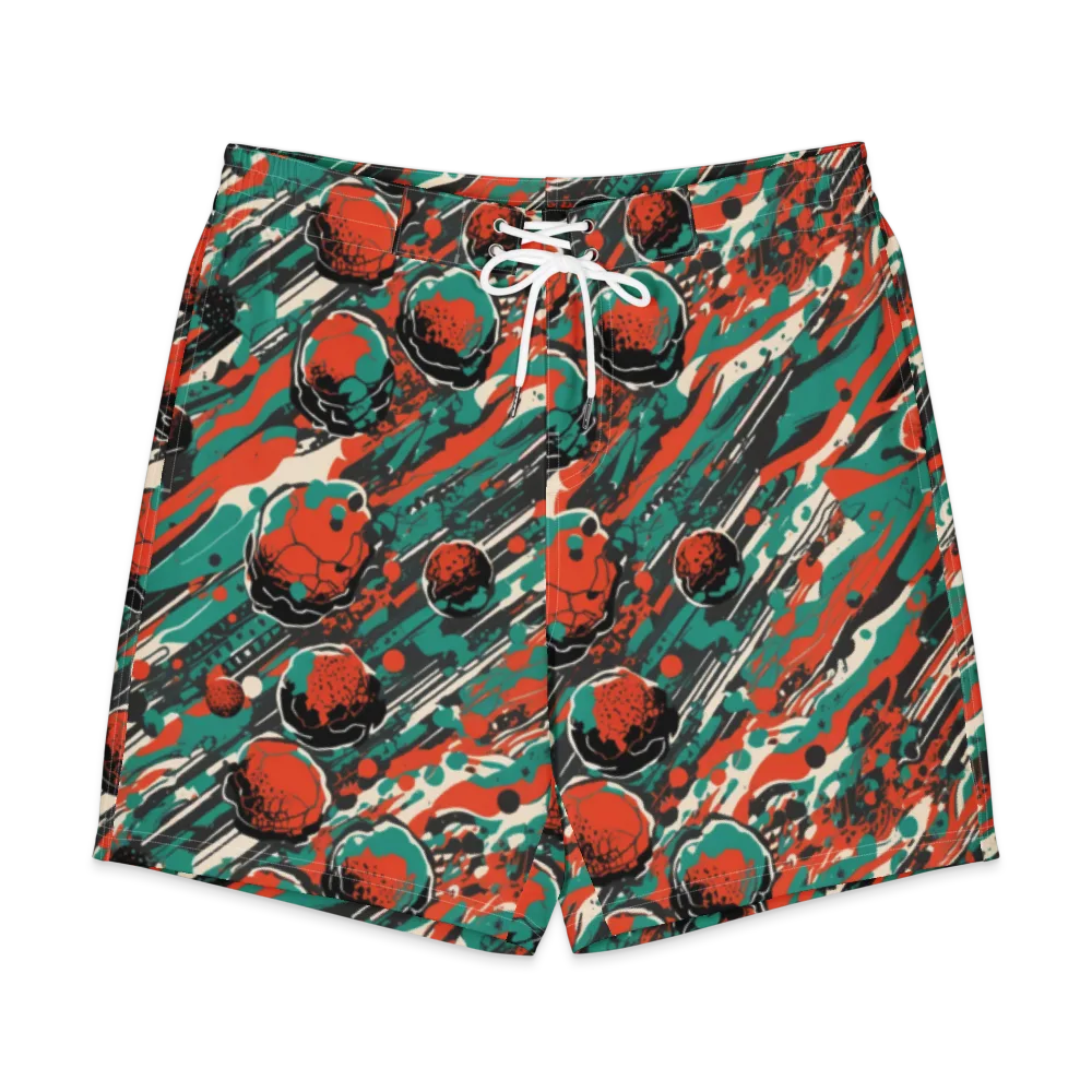 Teal Static on Men's Board Shorts — Front