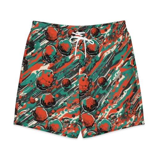 Teal Static on a Men's Board Shorts