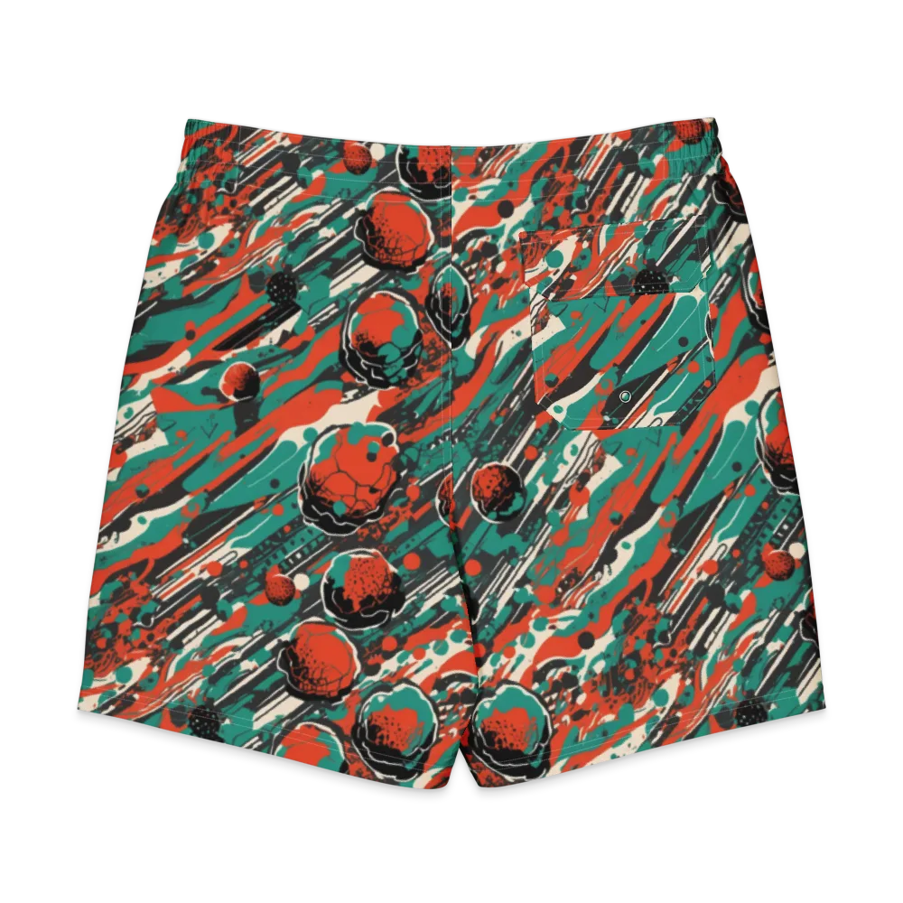 Teal Static on Men's Board Shorts — Back