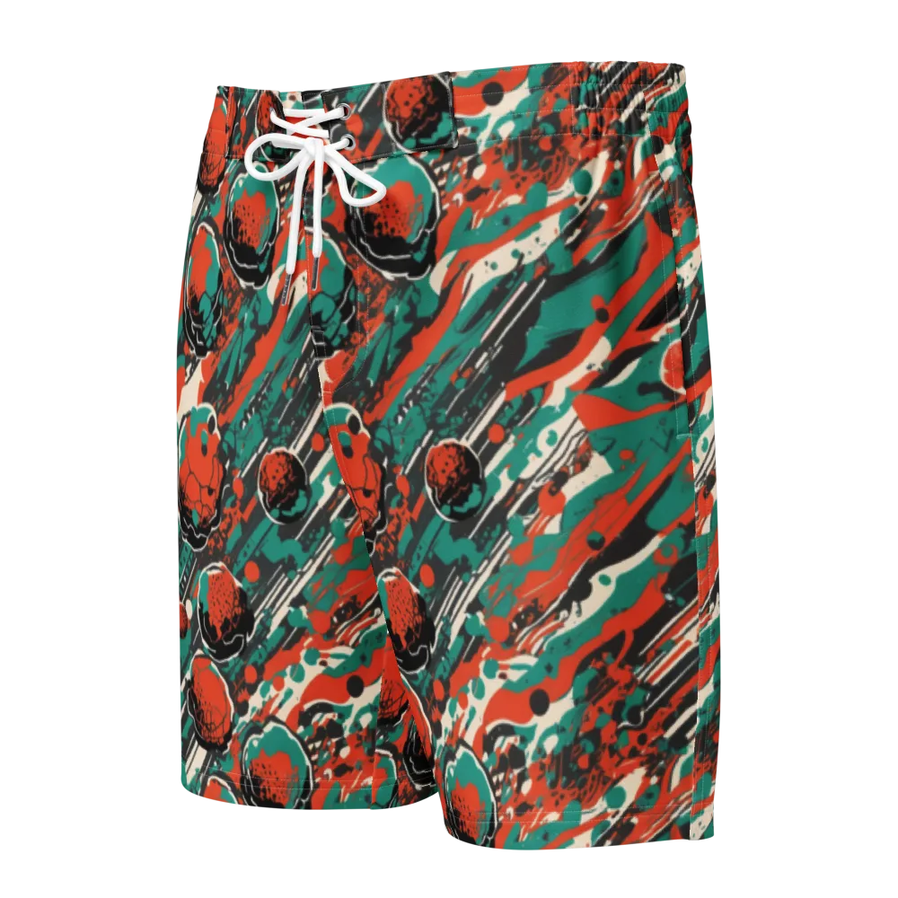 Teal Static on Men's Board Shorts — Front