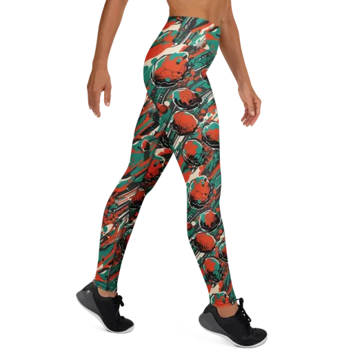 Teal Static on a Yoga Leggings