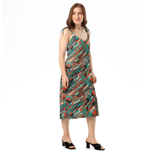 Teal Static on a Slip Dress