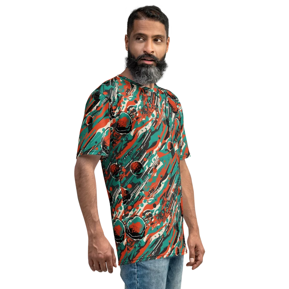 Teal Static on Men's Crew Neck T-Shirt — Right