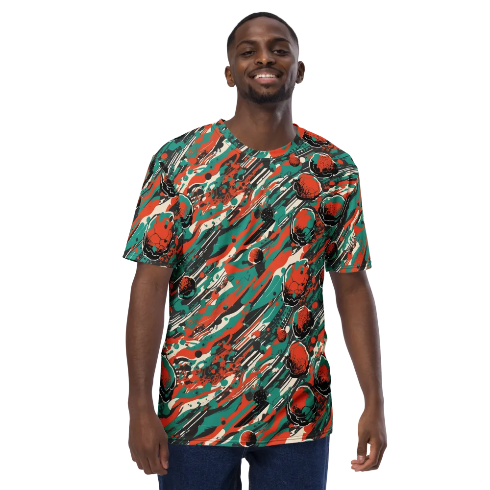 Teal Static on Men's Crew Neck T-Shirt — Front