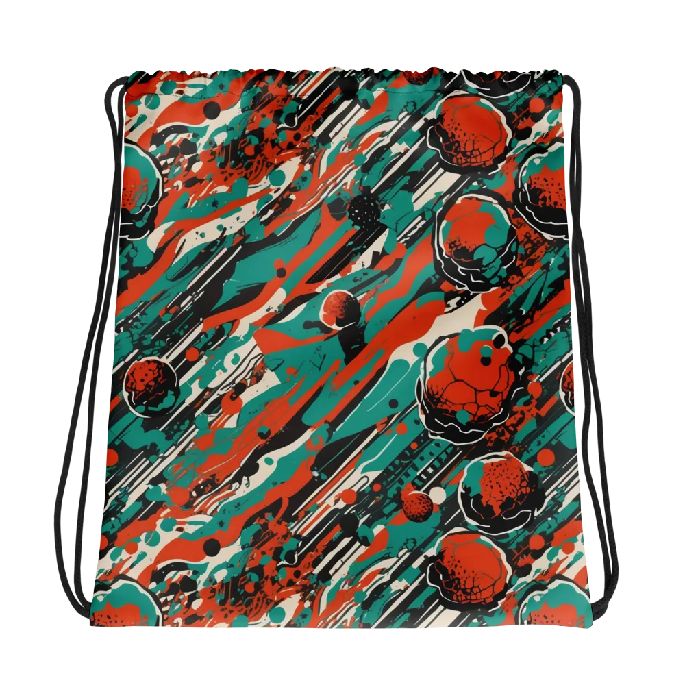 Teal Static on Drawstring Bag — Photo