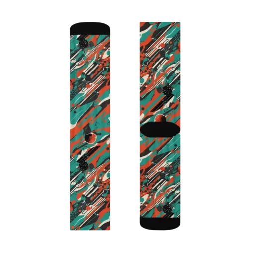 Teal Static on a Socks
