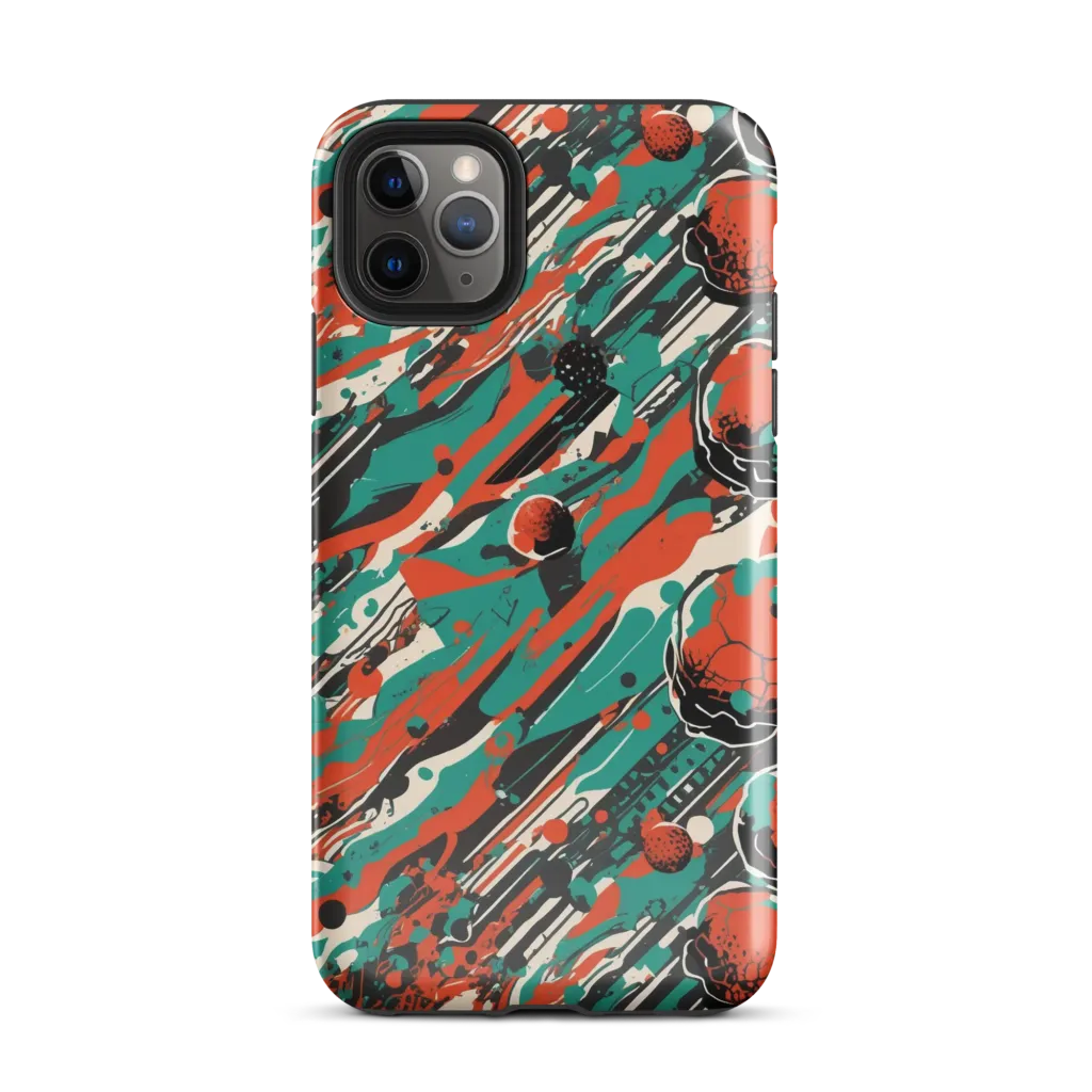 Teal Static on Tough Case for iPhone® — Front