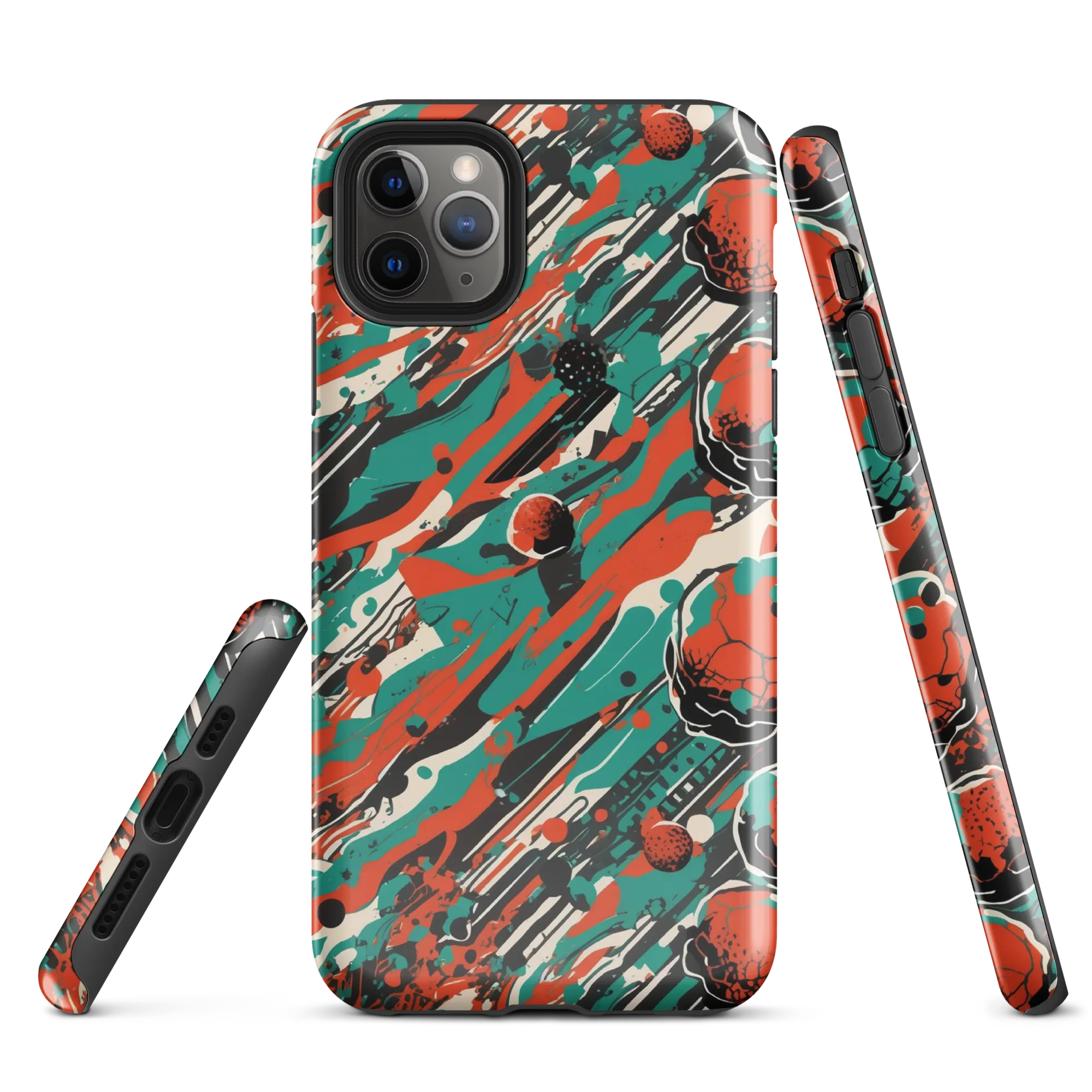 Teal Static on Tough Case for iPhone® — Front