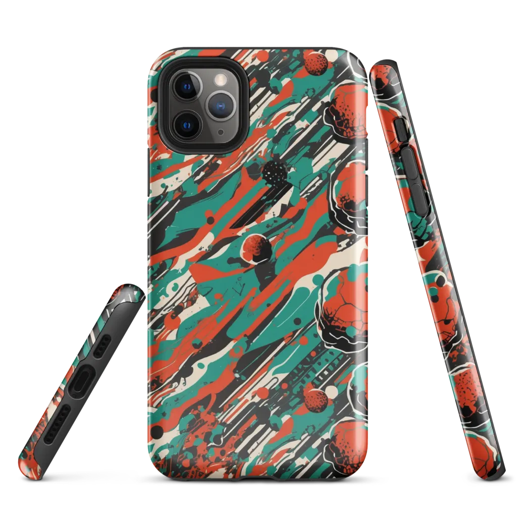 Teal Static on Tough Case for iPhone® — Front