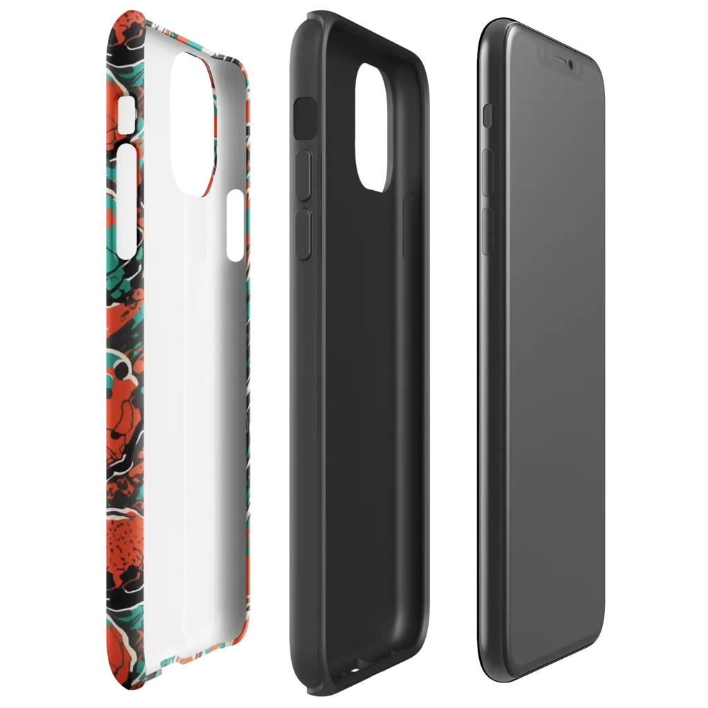 Teal Static on Tough Case for iPhone® — Right