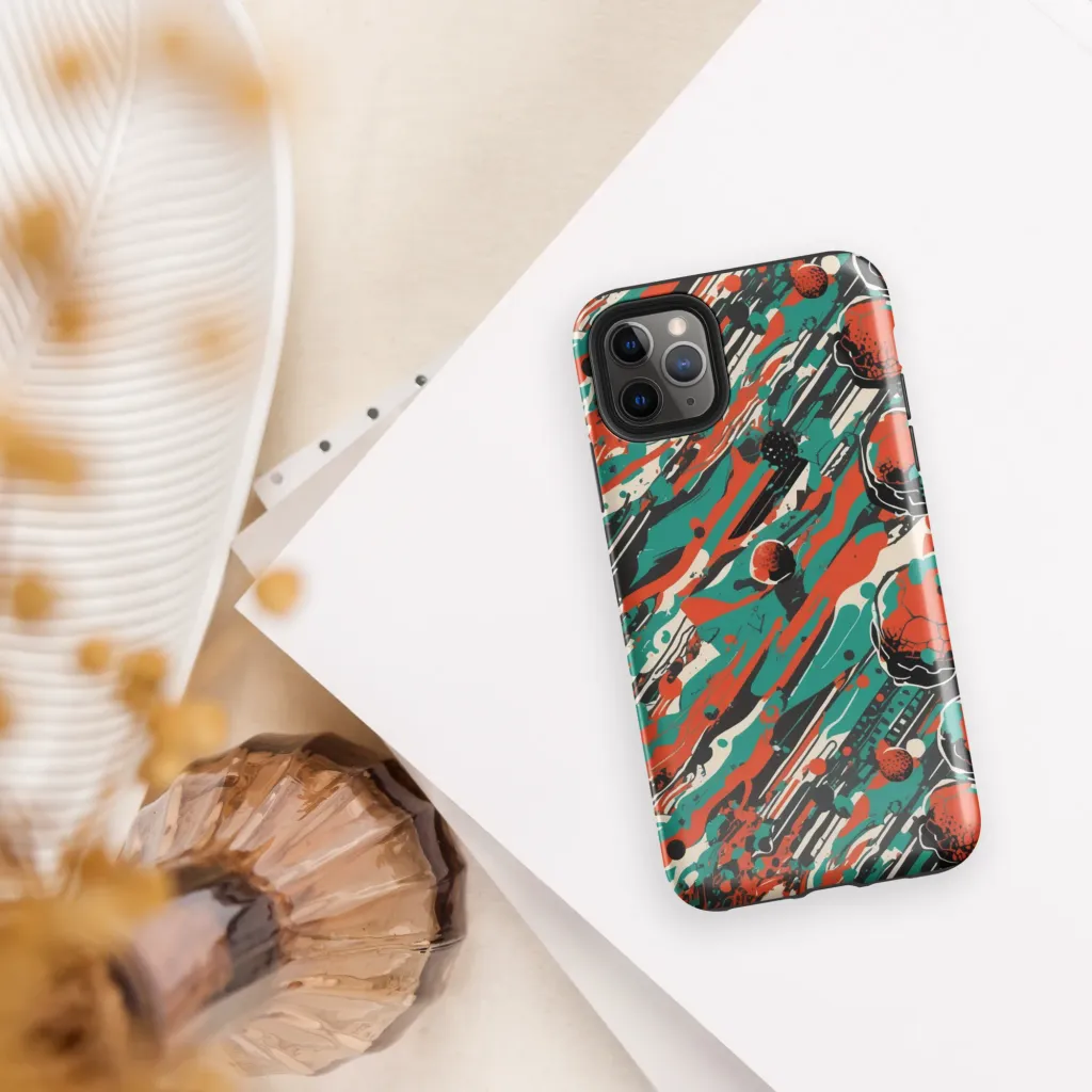 Teal Static on Tough Case for iPhone® — Front