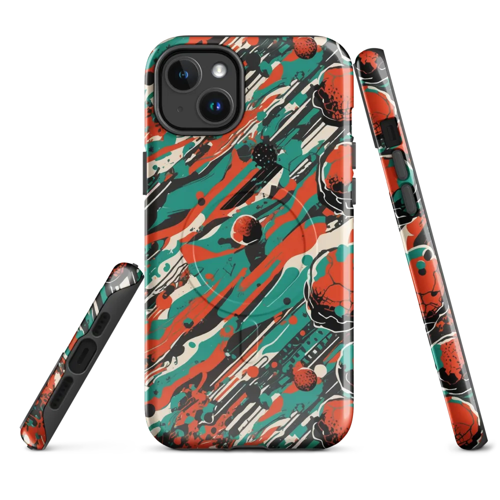 Teal Static on MagSafe Tough Case for iPhone® — Front