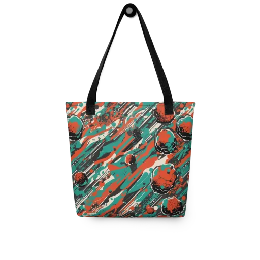 Teal Static on a Tote Bag