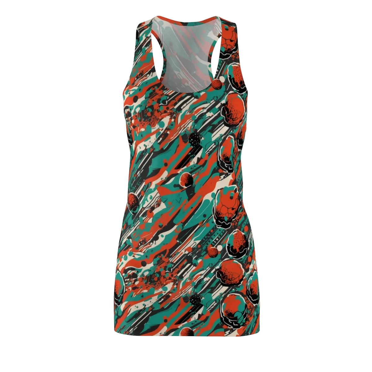 Teal Static on Racerback Dress — Front