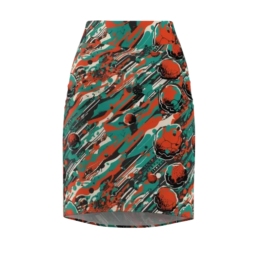 Teal Static on a Pencil Skirt