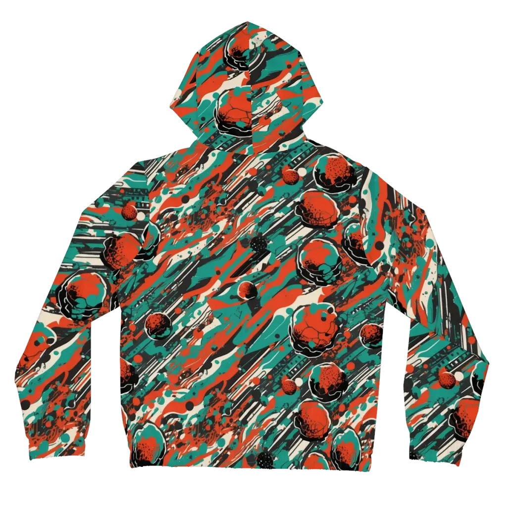 Teal Static on Women's Full-Zip Hoodie — Back