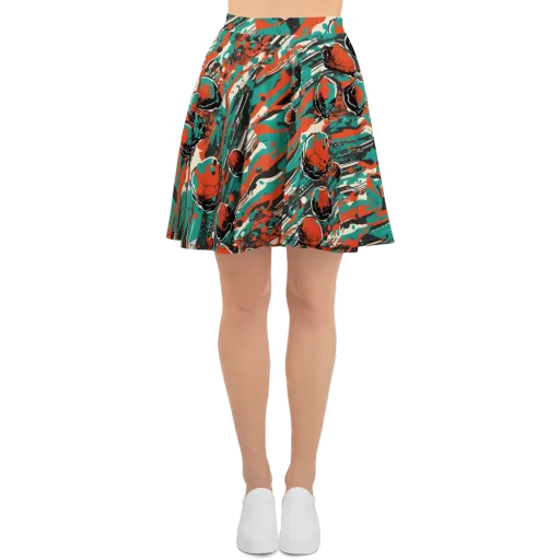 Teal Static on a Skater Skirt