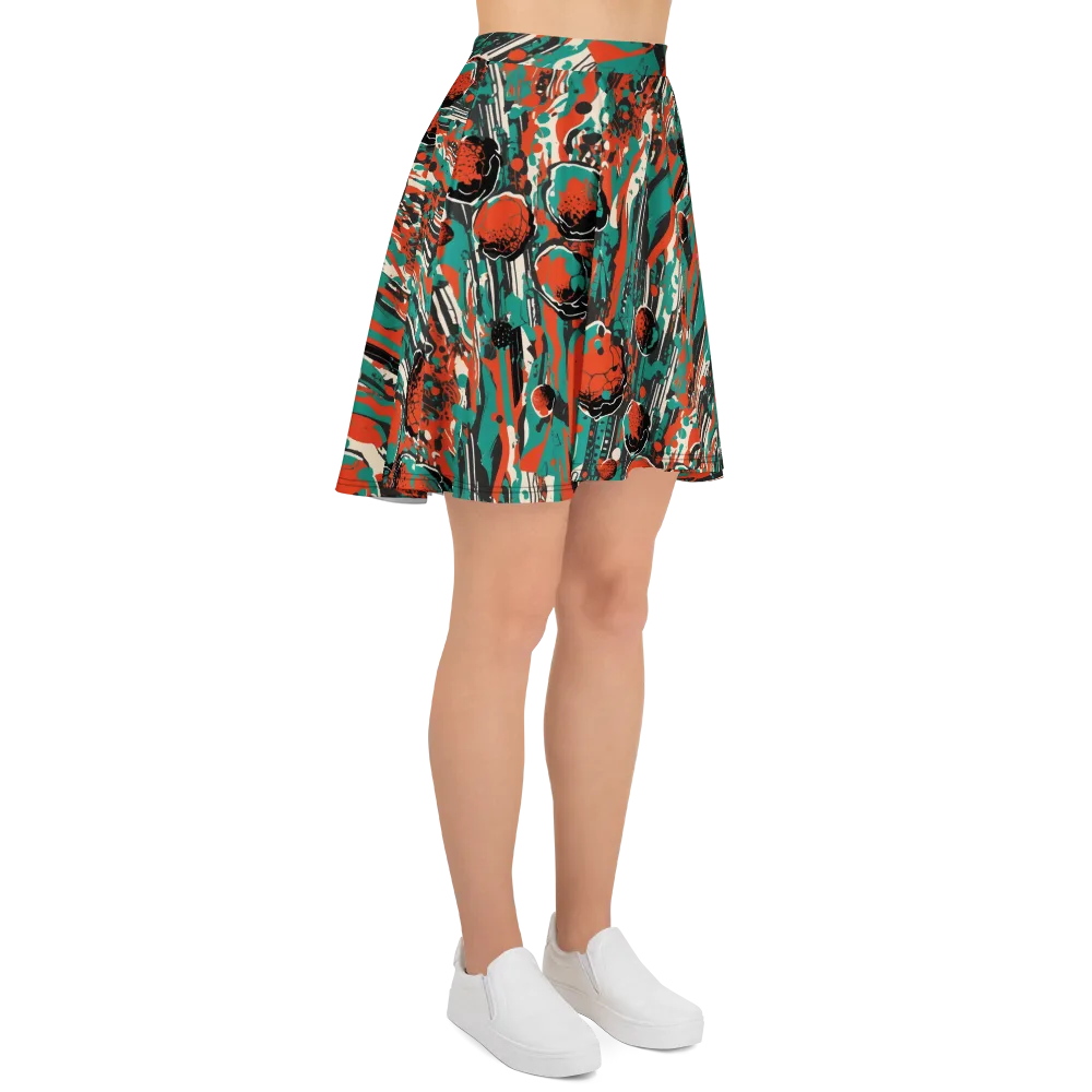 Teal Static on Skater Skirt — Right