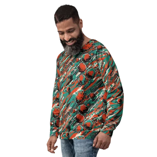 Teal Static on a Sweatshirt
