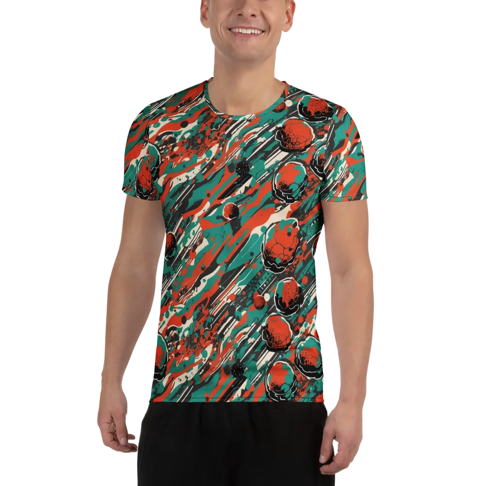 Teal Static on Men's Athletic T-Shirt — Front