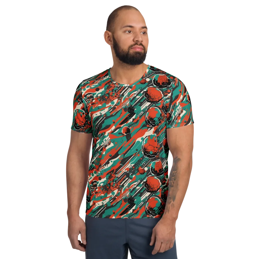 Teal Static on Men's Athletic T-Shirt — Front