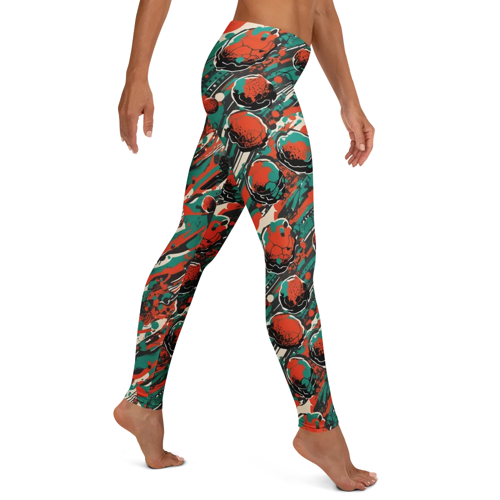 Teal Static on Leggings — Right