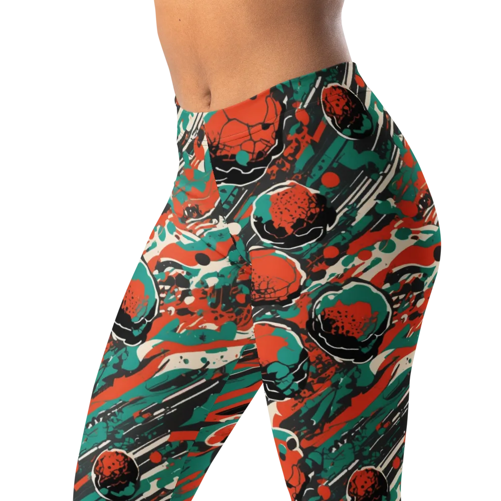 Teal Static on Leggings — Left Front