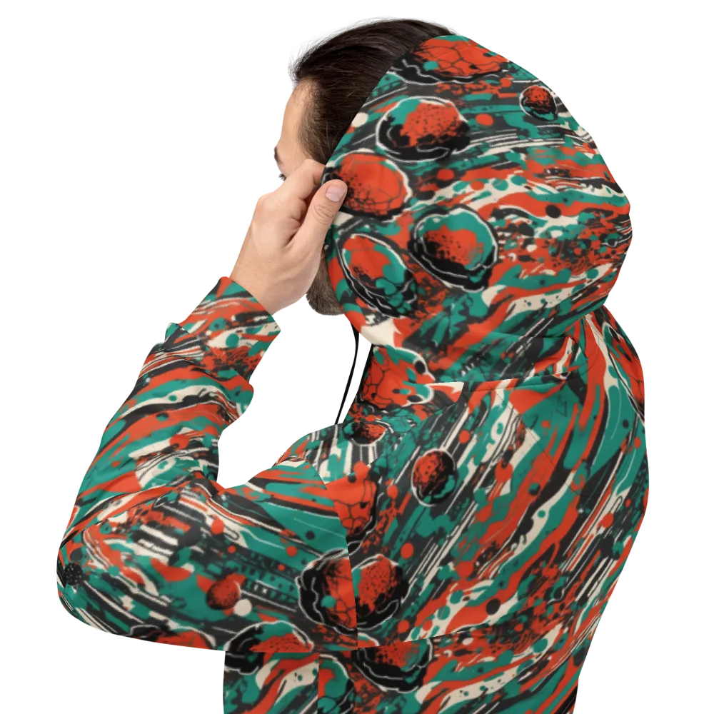 Teal Static on Hoodie — Back