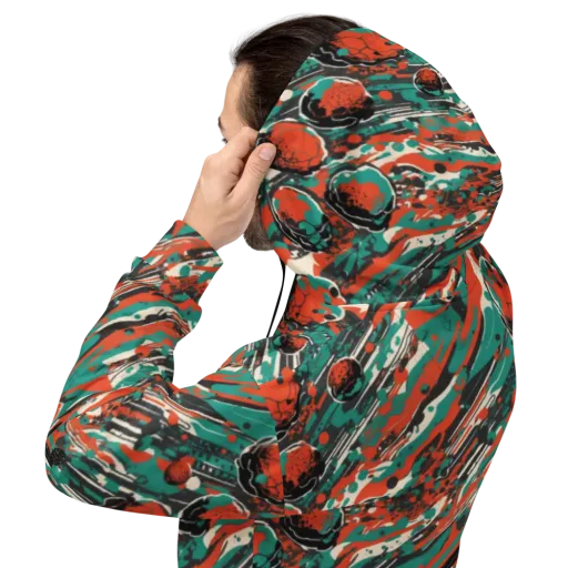 Teal Static on a Hoodie