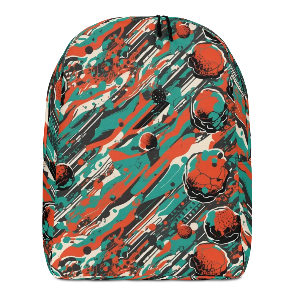 Teal Static on Minimalist Backpack — Front