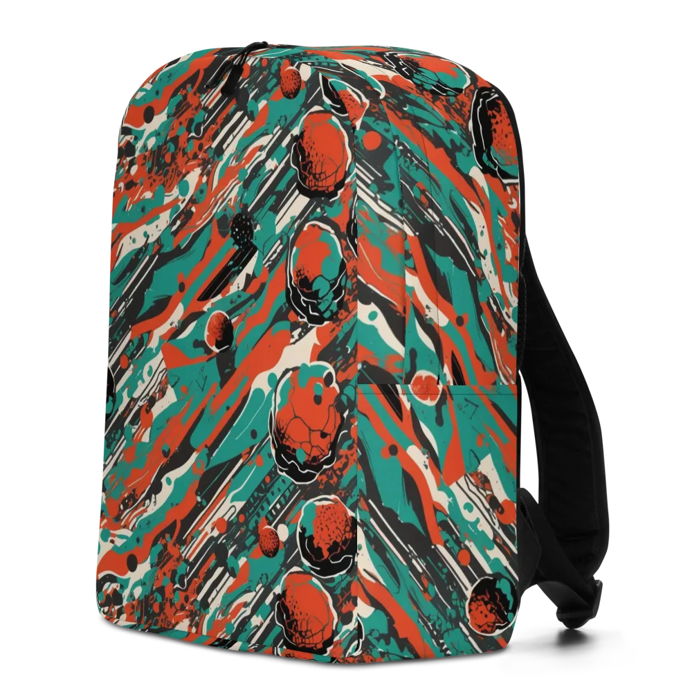 Teal Static on Minimalist Backpack — Left