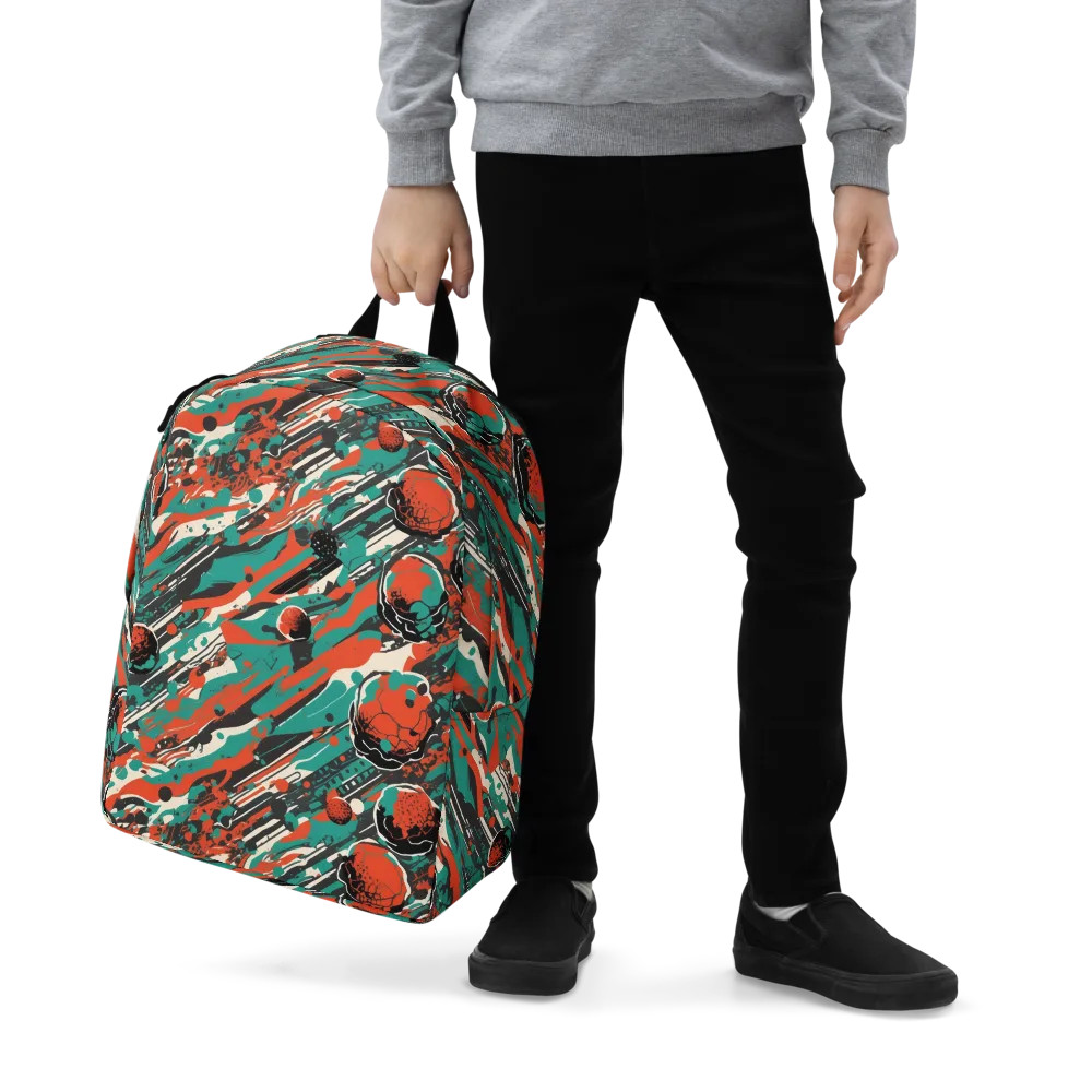 Teal Static on Minimalist Backpack — Zoomed-in